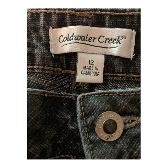 COLDWATER CREEK jeans, size 12, faded black wash, straight leg, high waist. - Picture 2 of 7